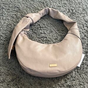 Soft Taupe Crescent Shoulder Bag - Unbranded